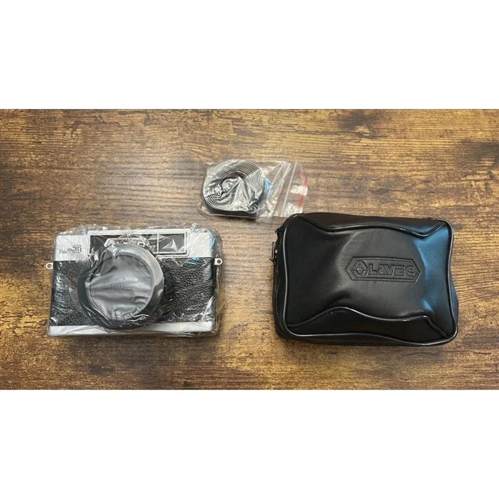 Lavec L-3 35mm Film Camera Silver Black with Case and Strap Vintage Style